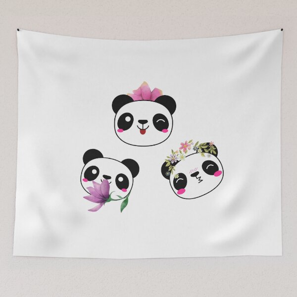 Item preview, Panda and flowers designed and sold by Sanaa95-21BK.