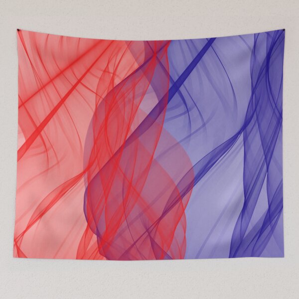 Item preview, Red and Blue Flowing Abstract Design designed and sold by beccaveedesigns.