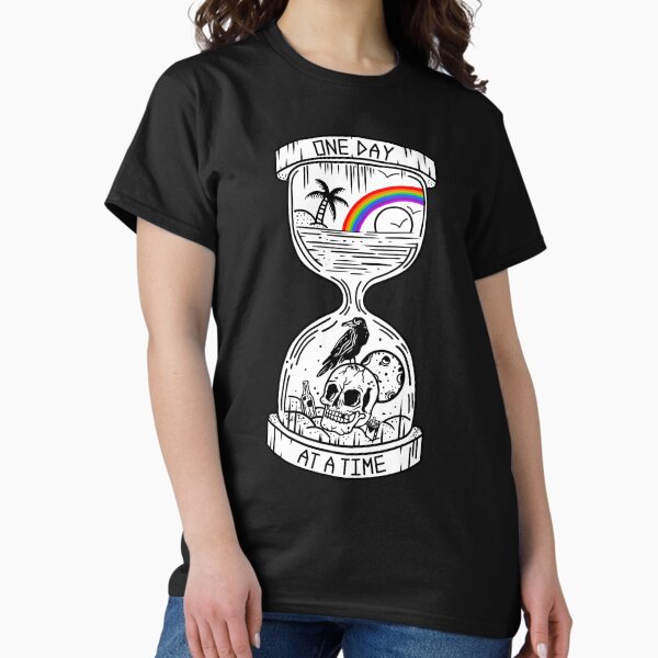 Item preview, One Day At A Time AA NA Recovery Hourglass  designed and sold by AmendApparel.