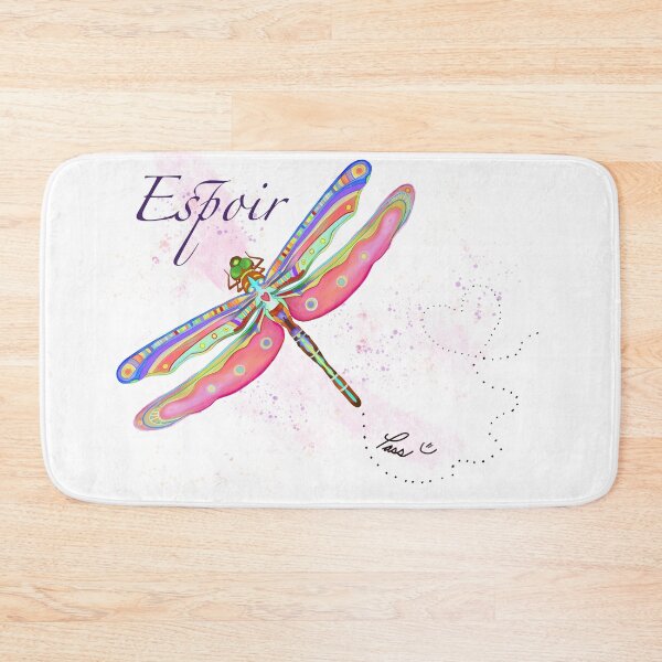 Item preview, Colorful illustration pink and bleu, Dragonfly Espoir by Pascale Breton designed and sold by Pascale Breton.