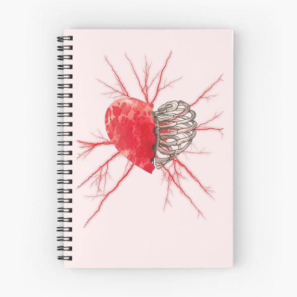 Item preview, Blood skeleton rib heart, Broken, heart, watercolor design, heart disease awareness designed and sold by Collagedream.