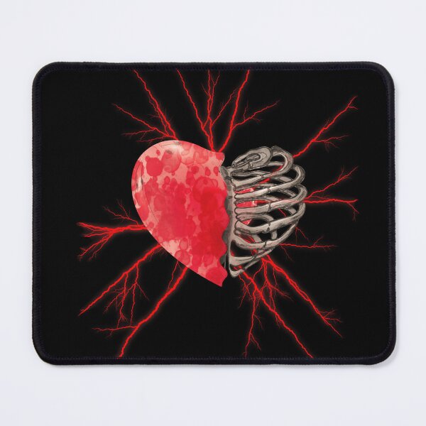 Item preview, Blood skeleton rib heart, Broken, heart, watercolor design, heart disease awareness designed and sold by Collagedream.