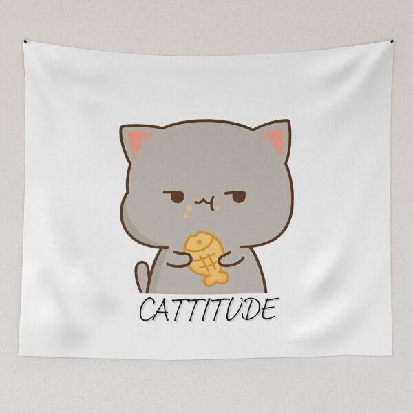Item preview, cat titude funny designed and sold by saja salah.