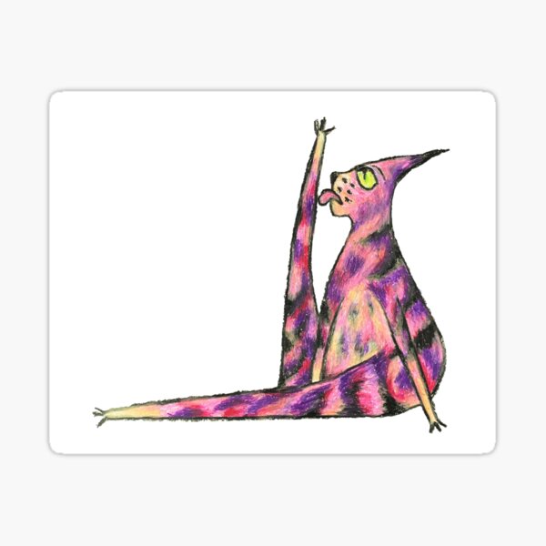 Pink Lanky Cat Sticker