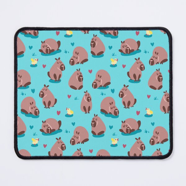 Item preview, Sleepy Chill Capybara Teal Pattern designed and sold by supermara.