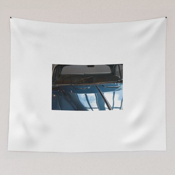 Item preview, Front detail of vintage blue car with shining hood  designed and sold by oanaunciuleanu.