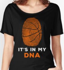 Basketball Is In My DNA Fingerprint Shirt, Hoodie, Coffee Mug Cup for Team, Player, Coach - Gift for Mom, Dad, Mother's Day, Father's Day Women's Relaxed Fit T-Shirt