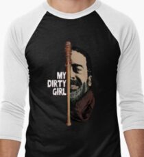 Schau mein schmutziges Mädchen an Baseballshirt für Männer