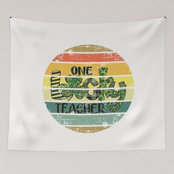 Item preview, One lucky Teacher st patricks shamrock vintage designed and sold by Dieowl.