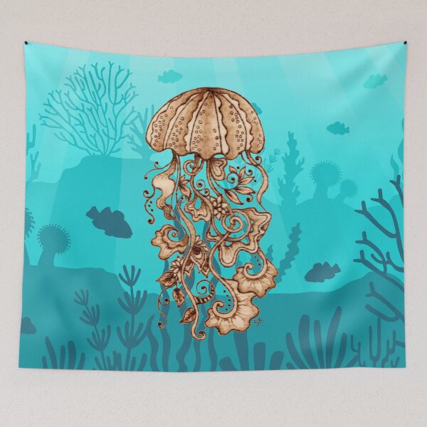 Item preview, Jellyfish Tangle Woodburn designed and sold by MoodyMuseArt.