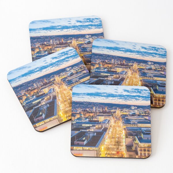 Item preview, Downtown Stuttgart at dusk designed and sold by dieterich.