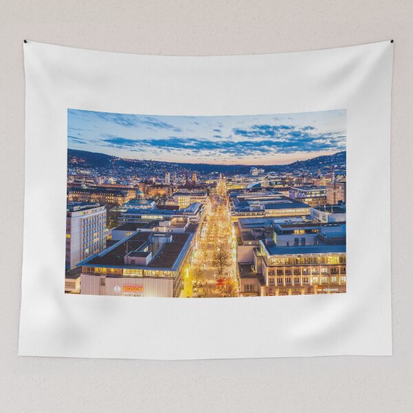 Item preview, Downtown Stuttgart at dusk designed and sold by dieterich.