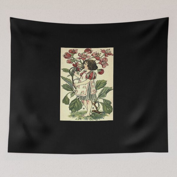 Item preview, Vintage Flower Girl, Hawthorn - 1901 Book Illustration designed and sold by MountMercantile.