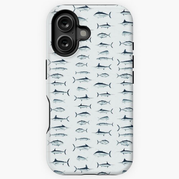Vista previa del artículo con la obra «PECES DEPORTIVOS Patrón Atún aleta amarilla, Aleta azul, Marlin azul, Marlin blanco, Wahoo, Pez espada, Mahi-mahi», diseñado y vendido por Melissa  MacMichael.