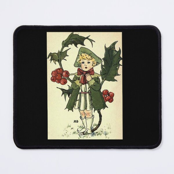Item preview, Vintage Flower Girl, Holly - 1901 Book Illustration designed and sold by MountMercantile.