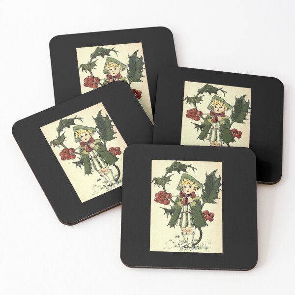 Item preview, Vintage Flower Girl, Holly - 1901 Book Illustration designed and sold by MountMercantile.