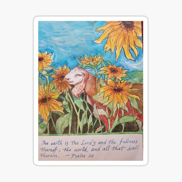 Vista previa del artículo con la obra «Cabrito con Girasoles», diseñado y vendido por EsterKarenAida.