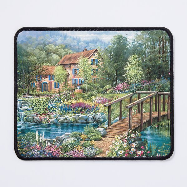 Item preview, Stream bank with bridge designed and sold by lerta.