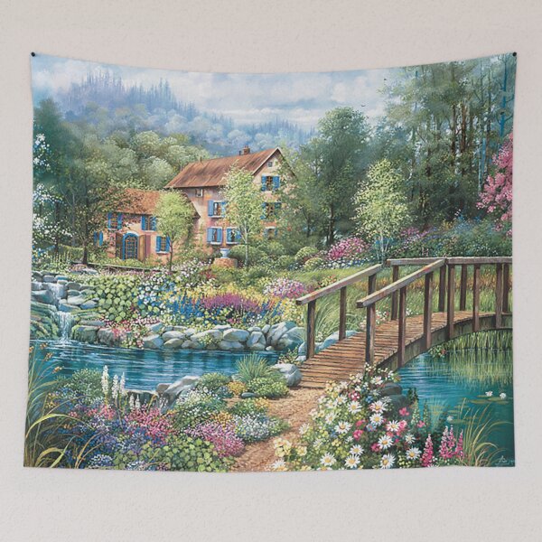 Item preview, Stream bank with bridge designed and sold by lerta.