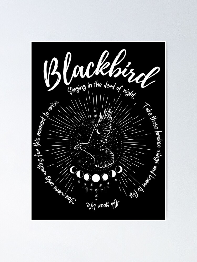 "The Beatles "Blackbird" Song Lyrics and Design." Poster by
