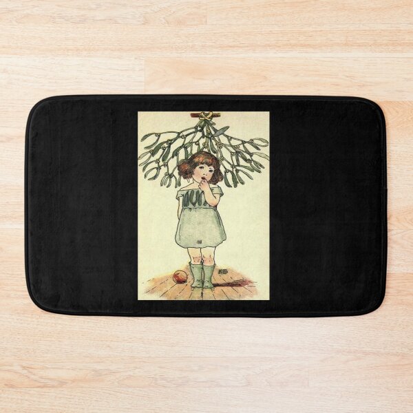 Item preview, Vintage Flower Girl, Mistletoe- 1901 Book Illustration designed and sold by MountMercantile.