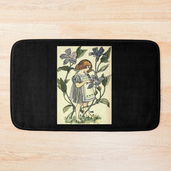 Item preview, Vintage Flower Girl, Periwinkle- 1901 Book Illustration designed and sold by MountMercantile.