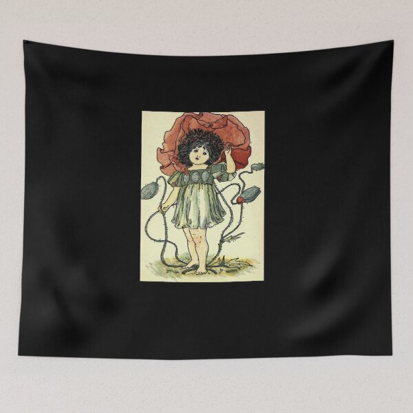 Item preview, Vintage Flower Girl, Poppy- 1901 Book Illustration designed and sold by MountMercantile.