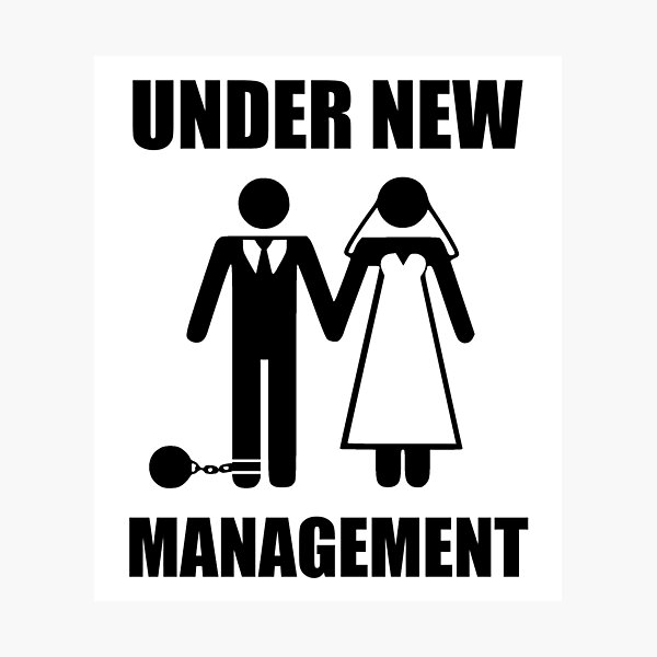 Item preview, Just Married, Under New Management designed and sold by TheShirtYurt.