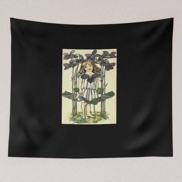 Item preview, Vintage Flower Girl, Violet- 1901 Book Illustration designed and sold by MountMercantile.