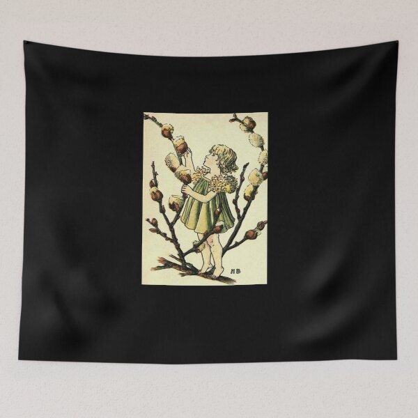 Item preview, Vintage Flower Girl, Willow- 1901 Book Illustration designed and sold by MountMercantile.