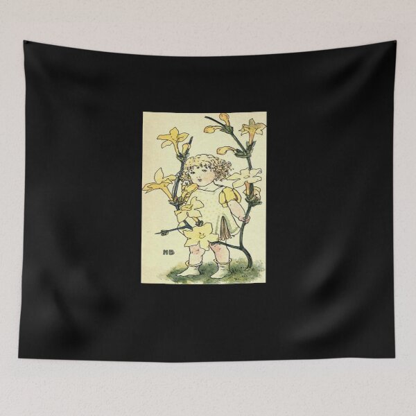 Item preview, Vintage Flower Girl, Winter Jasmine- 1901 Book Illustration designed and sold by MountMercantile.