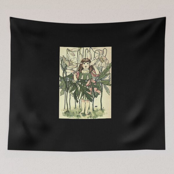 Item preview, Vintage Flower Girl, Wood Anenome- 1901 Book Illustration designed and sold by MountMercantile.
