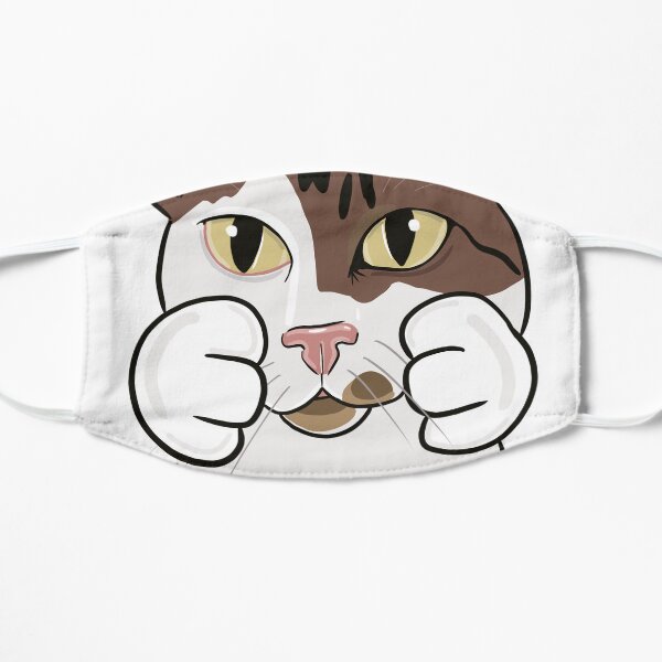 Shy kitty cat Flat Mask