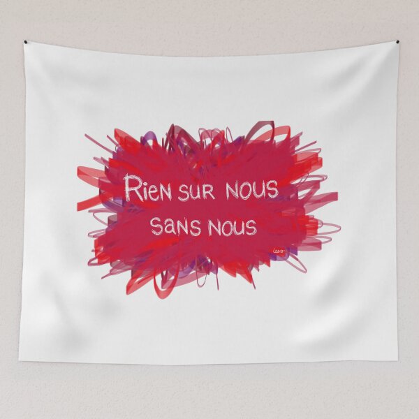 Item preview, Nothing about us without us (purple red explosion white background) designed and sold by MentaLee.