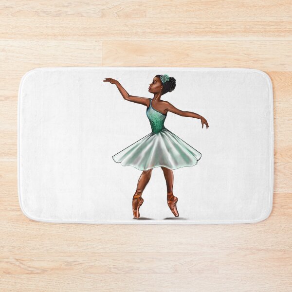 Item preview, Ballerina in green tutu, ballerina dancing pirouette green tutu  - black womens brown skin ballerina designed and sold by Artonmytee.