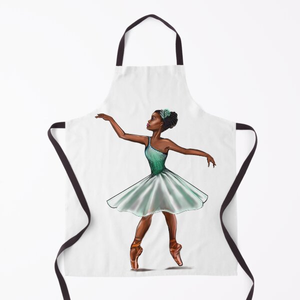 Item preview, Ballerina in green tutu, ballerina dancing pirouette green tutu - black womens brown skin ballerina designed and sold by Artonmytee.