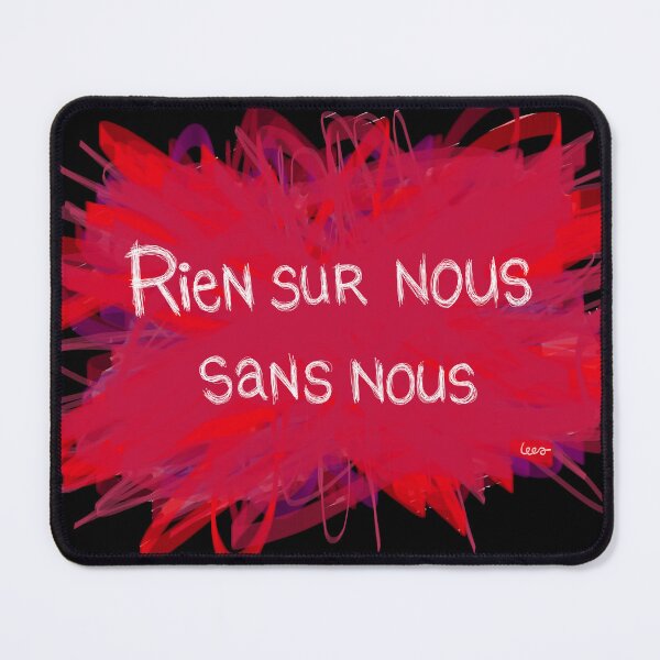 Item preview, Nothing about us without us (purple red explosion black background) designed and sold by MentaLee.
