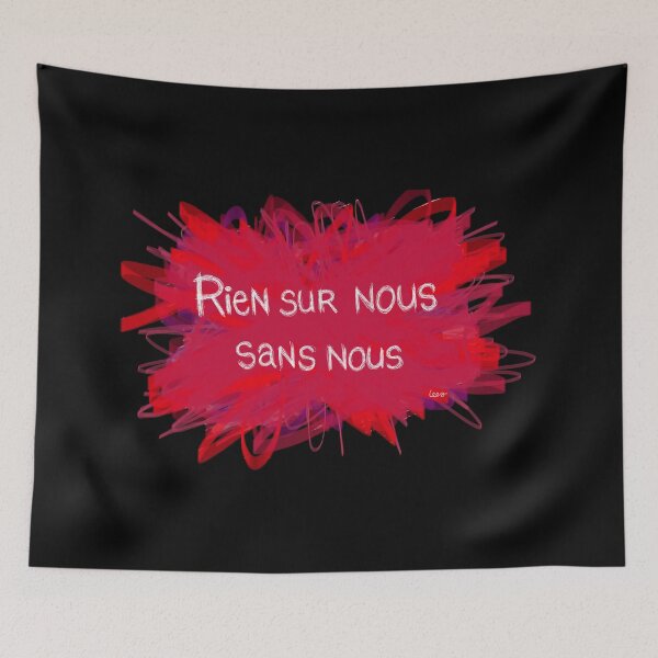 Item preview, Nothing about us without us (purple red explosion black background) designed and sold by MentaLee.