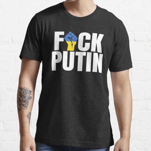 Fuck Putin Ukraine Flag Fist Shirt - Ukraine Strong Essential T-Shirt