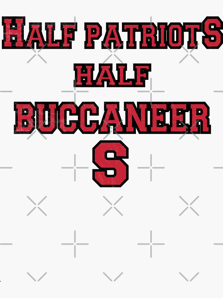 "Half patriots half buccaneers american football lovers " Sticker for