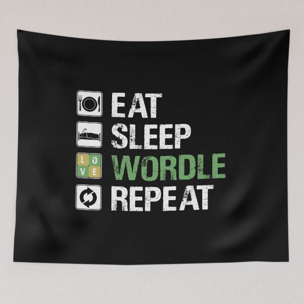 Item preview, EAT SLEEP WORDLE REPEAT designed and sold by Sadil.