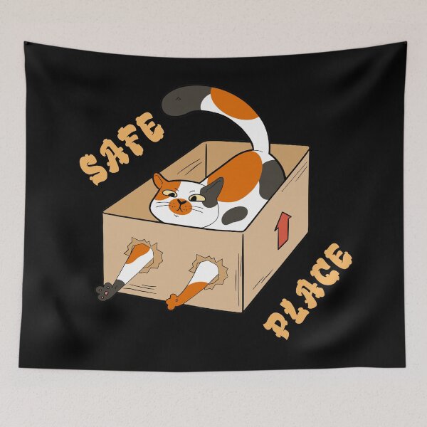 Item preview, SAFE PLACE - Cat Trapped in a Box designed and sold by Right Passage.