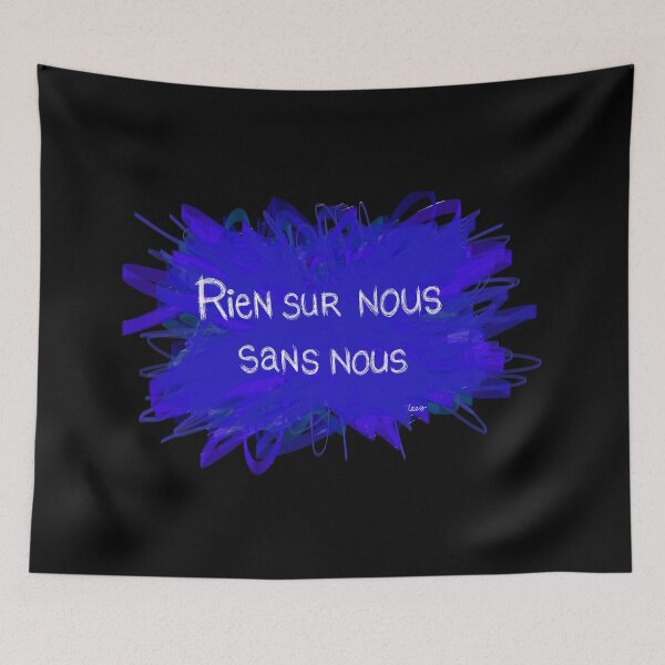 Item preview, Nothing about us without us (blue explosion black background) designed and sold by MentaLee.