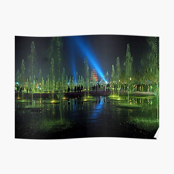Fountain and Pagoda Poster
