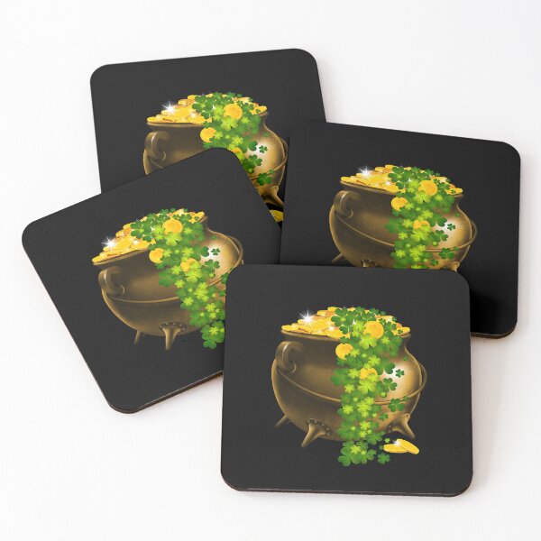 Item preview, My Lucky Pot of Gold (on Black) designed and sold by PawsitiveMum.