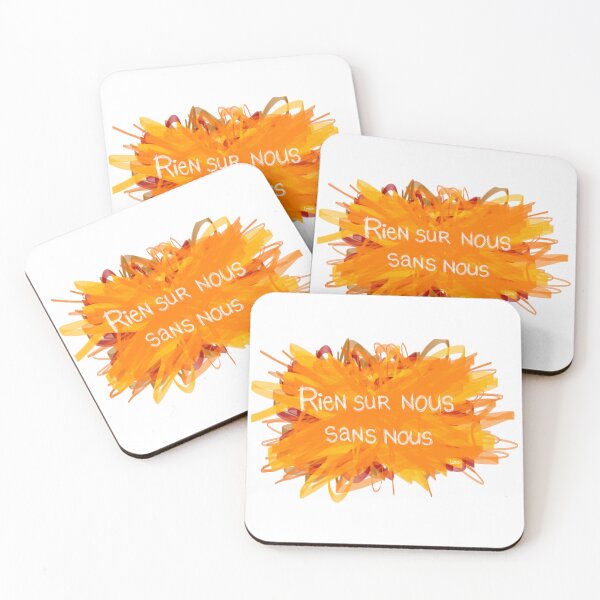 Item preview, Nothing about us without us (orange explosion white background) designed and sold by MentaLee.