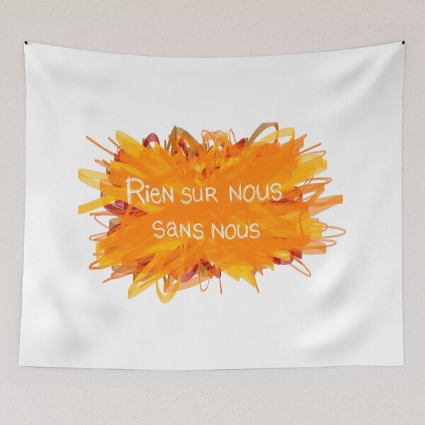 Item preview, Nothing about us without us (orange explosion white background) designed and sold by MentaLee.