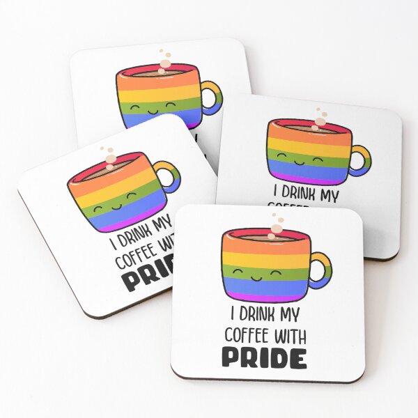 Item preview, Coffee Rainbow Flag Love Wins LGBT Pride designed and sold by StickerbashCo.