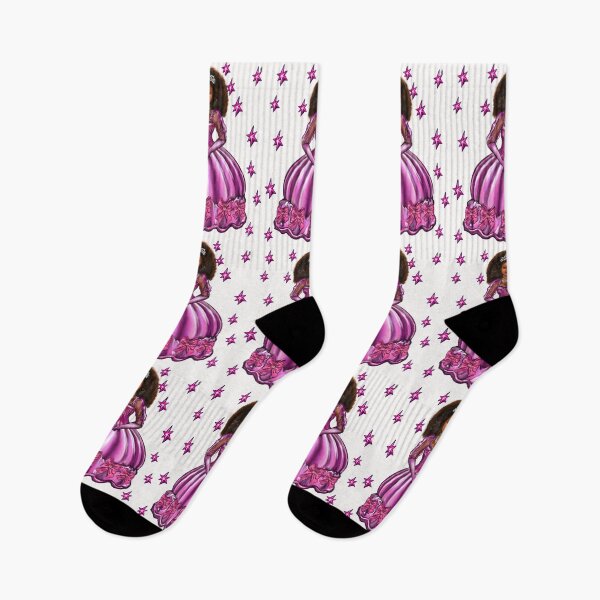 Item preview, Princess -  Black Afro Princess in purple with stars  7 ! beautiful  black girl with Afro hair, brown eyes and dark brown skin. Hair love ! designed and sold by Artonmytee.