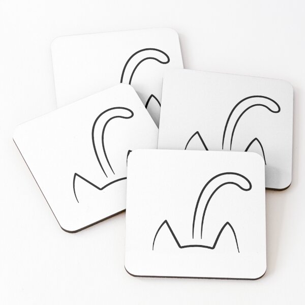 Item preview, Minimalist wall art of cat tail and ears designed and sold by evk-art.